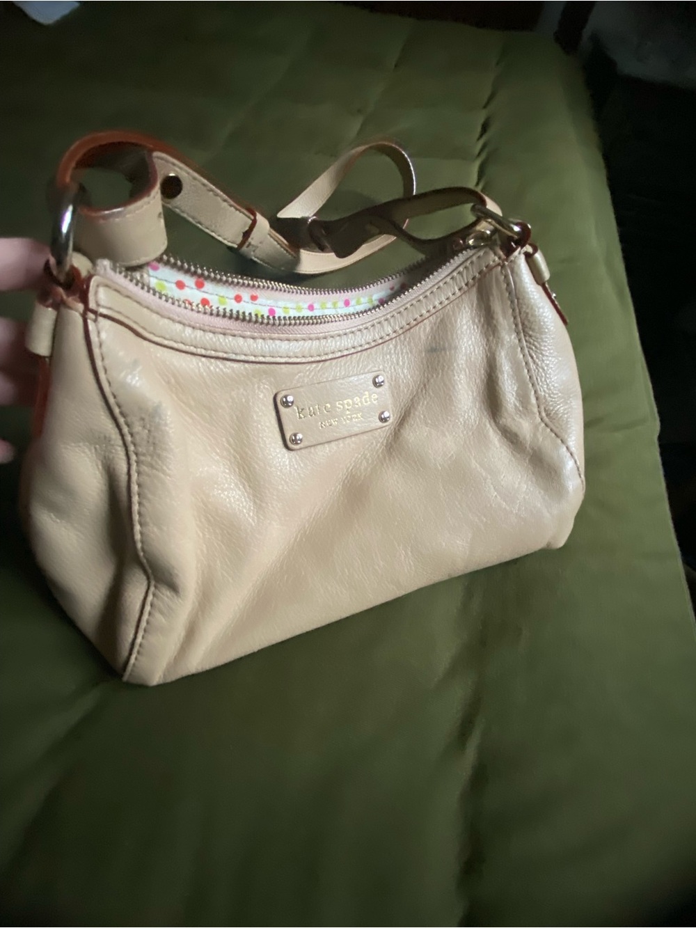 2000s Kate Spade leather Camel shoulder bag